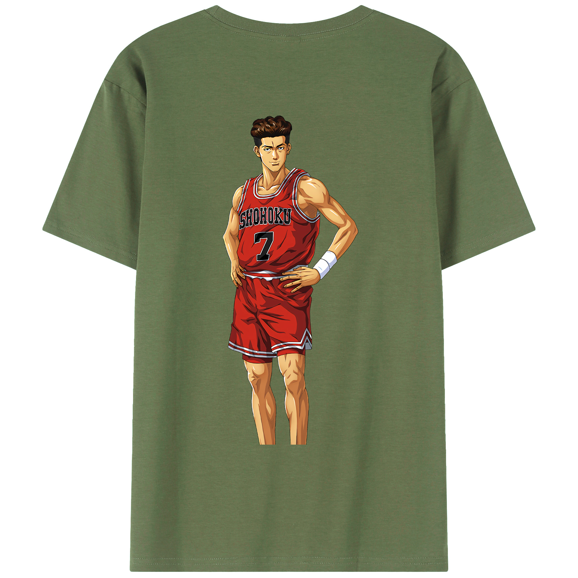 （画像用） SLAM DUNK／スラムダンク 綿100％ メンズ半袖Tシャツ（バックプリント） 通気性